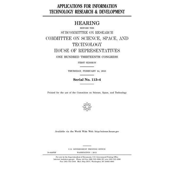 Applications for information technology research & development (Paperback)