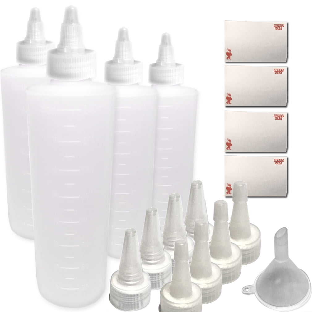 Squeeze Bottles, Plastic, 6 fl oz (180mL), Clear, Ideal for Kitchen and  Baking, Way to Celebrate