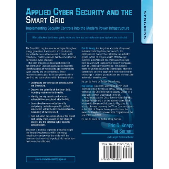 Pre-Owned Applied Cyber Security and the Smart Grid: Implementing Security Controls Into the Modern Power Infrastructure (Paperback) 1597499986 9781597499989