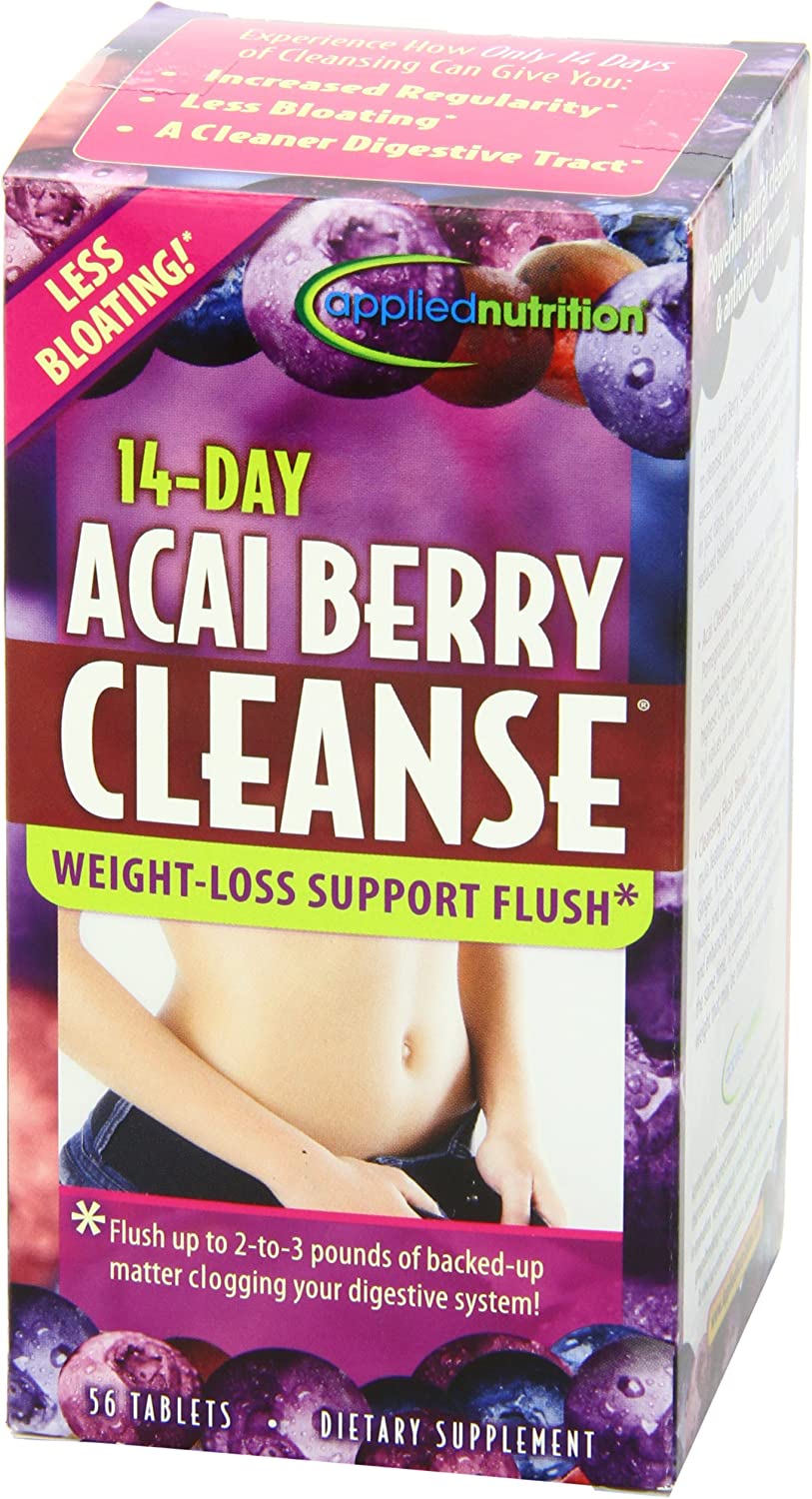 Applied Nutrition Acai Berry Cleanse Weight-Loss Support Flush Supplement Tablet, 56 Ct - image 1 of 7