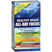 Applied Nutrition Healthy Brain All-Day Focus - 50 Tablets - Powerful 3-in-1 Brain Booster with Turmeric Extract - 25 Servings