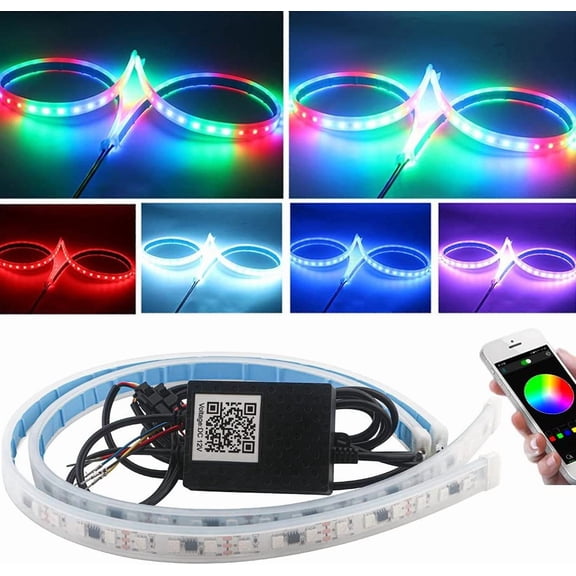 Applies to 4 Pairs of Flexible Directional Sequential RGB LED Strips, 60cm