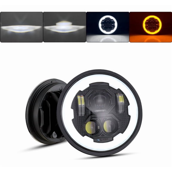 Applies to 5.75'' Round Headlight Daymaker H4 Light Magnifier Hi/lo Beam