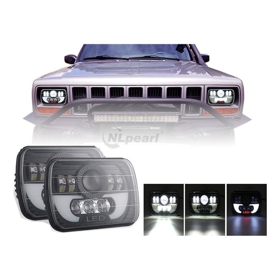 Applies to 7 Inch 5x7 Square High/Low Beam Wrangler LED Headlights