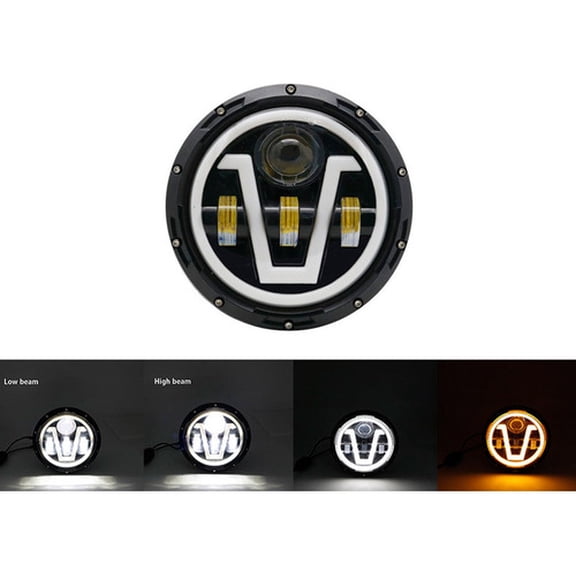 Applies to A 7'' H4 Led Headlight Drl Angel Eyes Wrangler Jeep Beetle Motorcycle