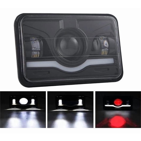 Applies to A Pair Led Headlight Magnifying Glass 4x6 Rectangular Angel Demon Eyes