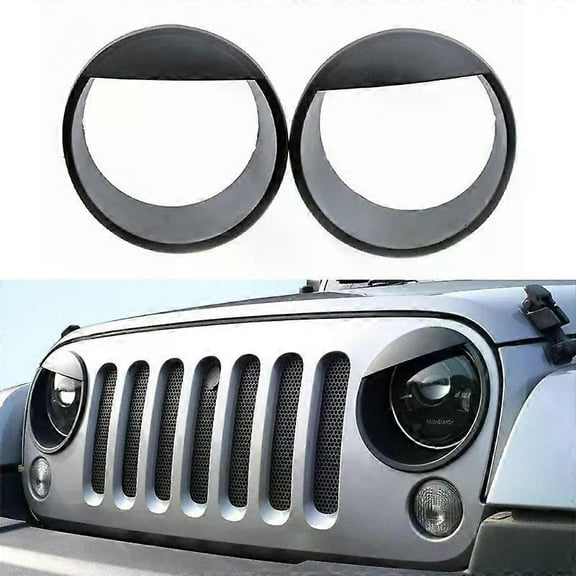 Applies to For Wrangler JK JKU 2007-2017 Lamp Hoods Car Replacement Front Light Headlight Angry Bird Style Trim Cover