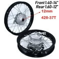 thumbnail image 1 of Applies to Front 1.40-14 Rear 1.60-12 Drum Brake  sprocket Aluminum Alloy Wheel Rims Circle Hub Kayo CRF Dirt Pit Bike Motorcycle, 1 of 6