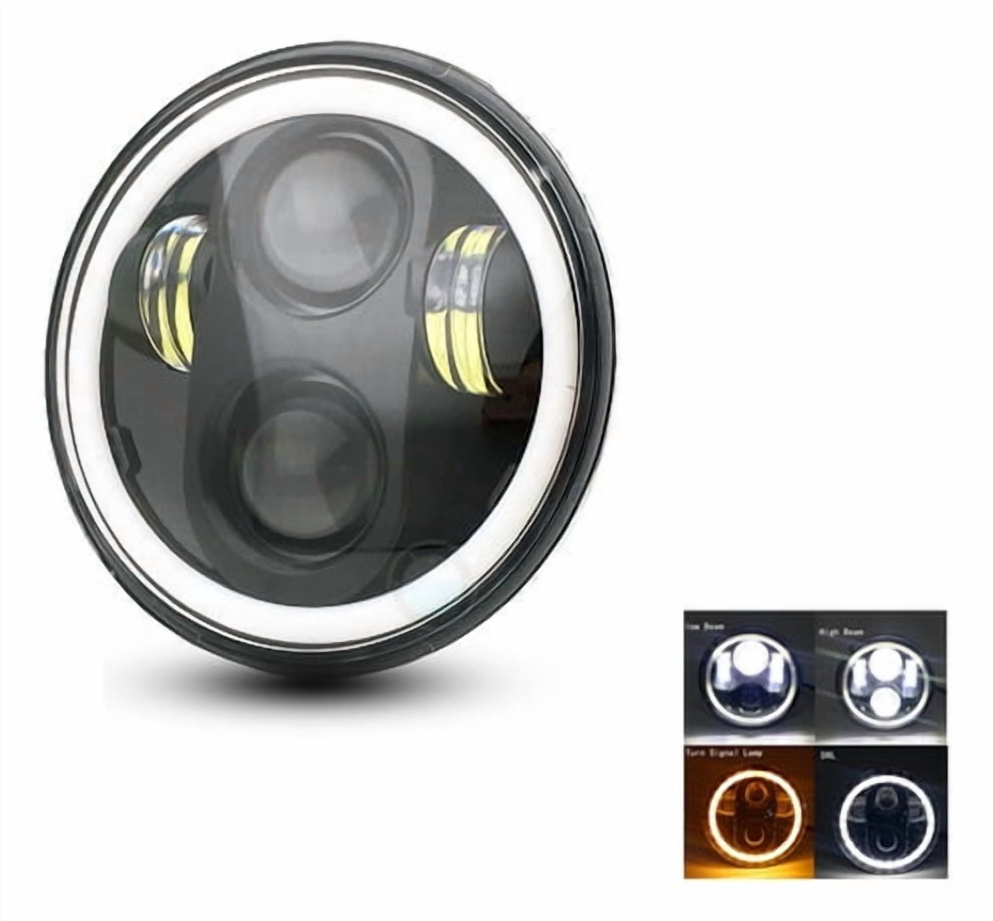 Applies to Harley LED Headlight 5 3/4 Led Drl Angel Eyes 5.75 ...