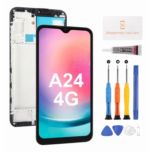 Oled Lcd Screen With Fingerprint And Frame For Samsung A24 A245