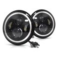 thumbnail image 1 of Applies to Pair 7'' Round LED Headlights Angel Eye Wrangler Jeep Volcho, 1 of 9