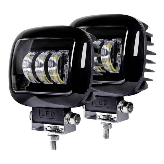 Applies to Pair of 3 LED 30w Square Headlights with 6D Magnifying Glass for 5'' Motorcycles