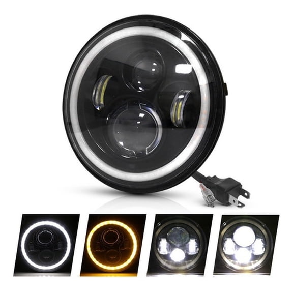 Applies to Round LED Headlights Angel Eye 7'' H4 Wrangler Jeep Beetle
