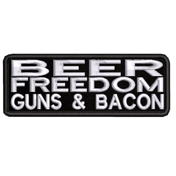 Applique Inspirational Bacon Theme Iron/Sew On Decorative Patch Funny Saying Biker Emblem