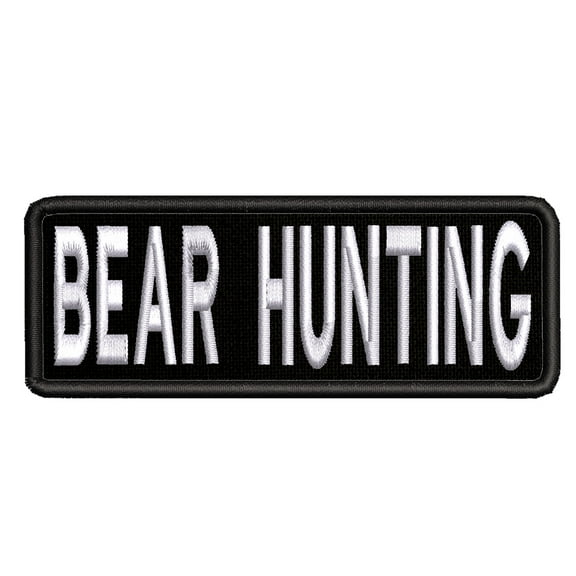 Applique Inspirational Bear Hunting Theme Hook Backing Decorative Patch Funny Saying Biker Emblem