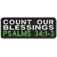thumbnail image 1 of Applique Inspirational Count Your Blessings Theme Hook Backing Decorative Patch Funny Saying Biker Emblem, 1 of 2