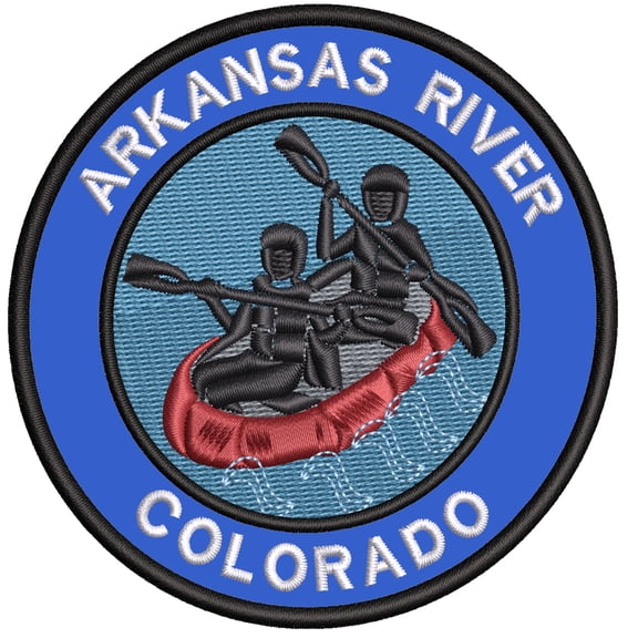 Applique Outdoors Rafting The Arkansas River Theme Iron/Sew On Decorative Patch Funny Saying Biker Emblem