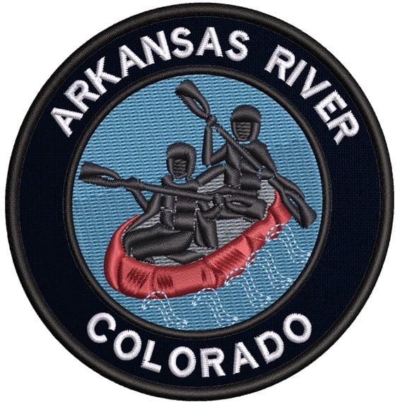 Applique Outdoors Rafting The Arkansas River Theme Iron/Sew On Decorative Patch Funny Saying Biker Emblem