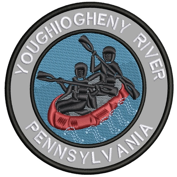 Applique Outdoors Rafting The Youghio River Theme Iron/Sew On Decorative Patch Funny Saying Biker Emblem