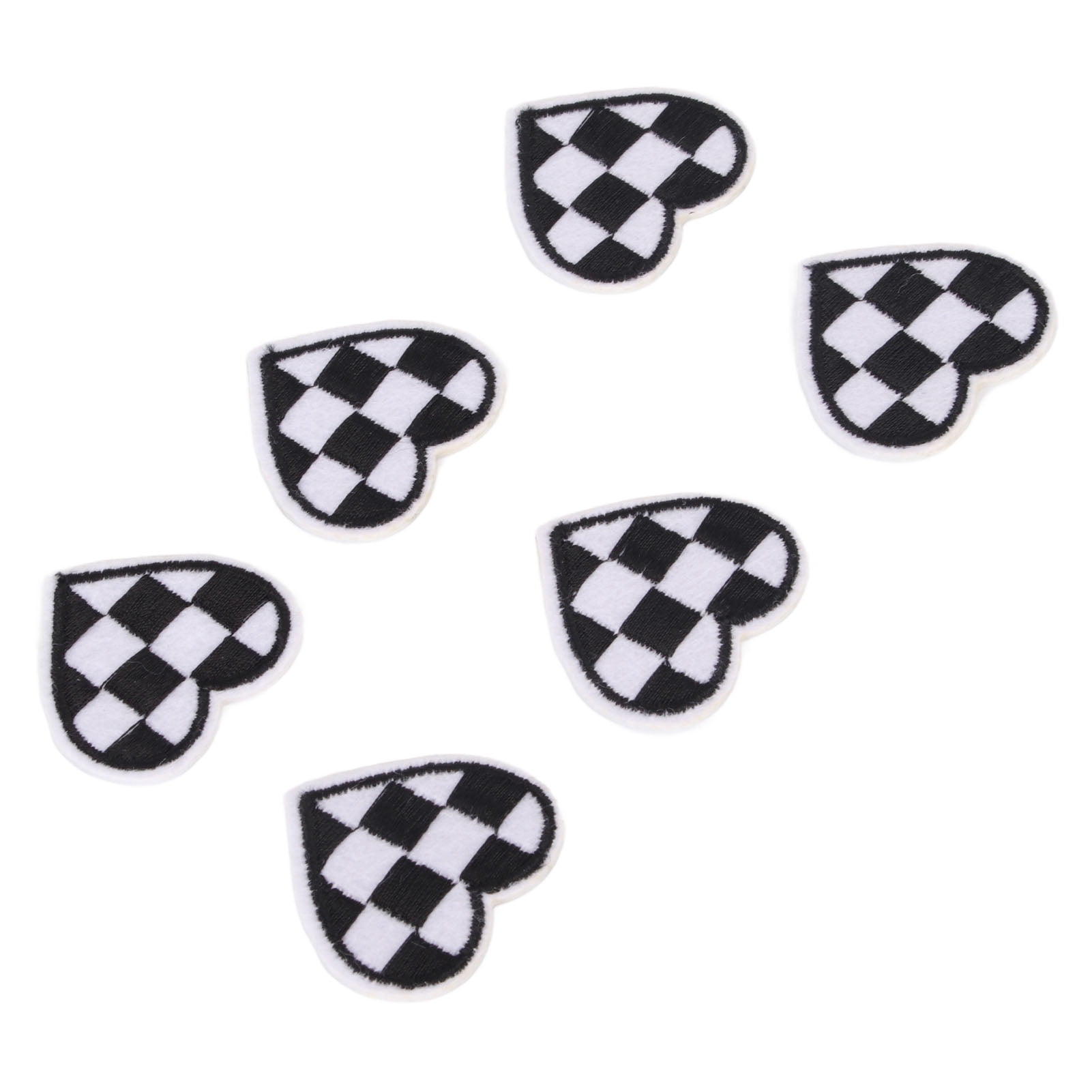 Applique Patches, 100pcs Embroidered Lightweight Cotton Material Fashionable Iron On Heart Shaped Cloth Patches  For Jackets For Decorating