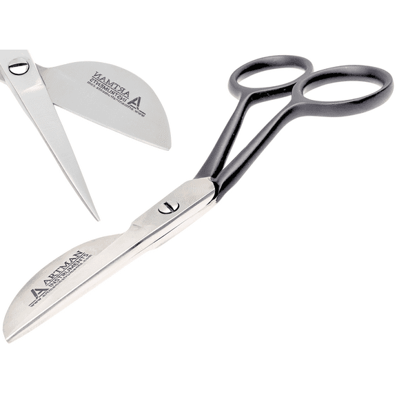 Applique Pelican Duckbill Blade 4.5 Inch - Double Bent Curved Offset Handle Scissors for Embroidery, Fabric, Arts & Craft by Artman Instruments