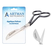 Applique Pelican Duckbill Blade 4.5 Inch - Double Bent Curved Offset Handle Scissors for Embroidery, Fabric, Arts & Craft by Artman Instruments