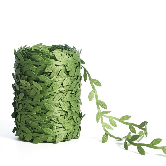 Appoft 265 Ft Leaf Ribbon, Artificial Vines Leaves String Trim Ribbon Wild Jungle Botanical Greenery for Baby Shower Party Wedding Home Wreaths & DIY Craft