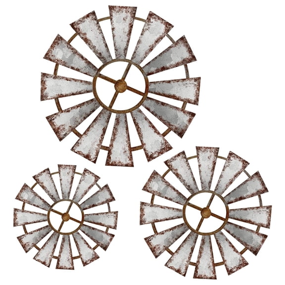 Appoft 3 Pcs Wood Windmill Wall Decor Farmhouse Hanging Decoration Wooden Windmill Kitchen Decor Rustic Decor Living Room Sculpture Art for Bedroom Nursery Home Decor