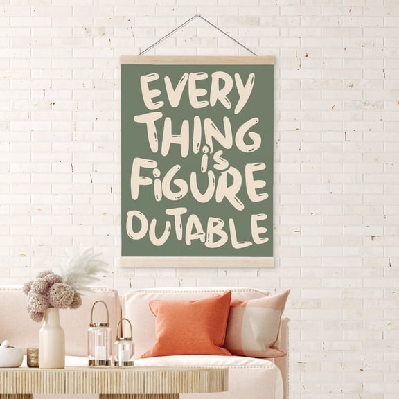 Appoft Everything is Figureoutable Inspirational Wall Art Poster Hanger Frame, Positive Affirmations Wall Decor, Motivational Wall Art for Home Office Classroom, 12x16 Inch