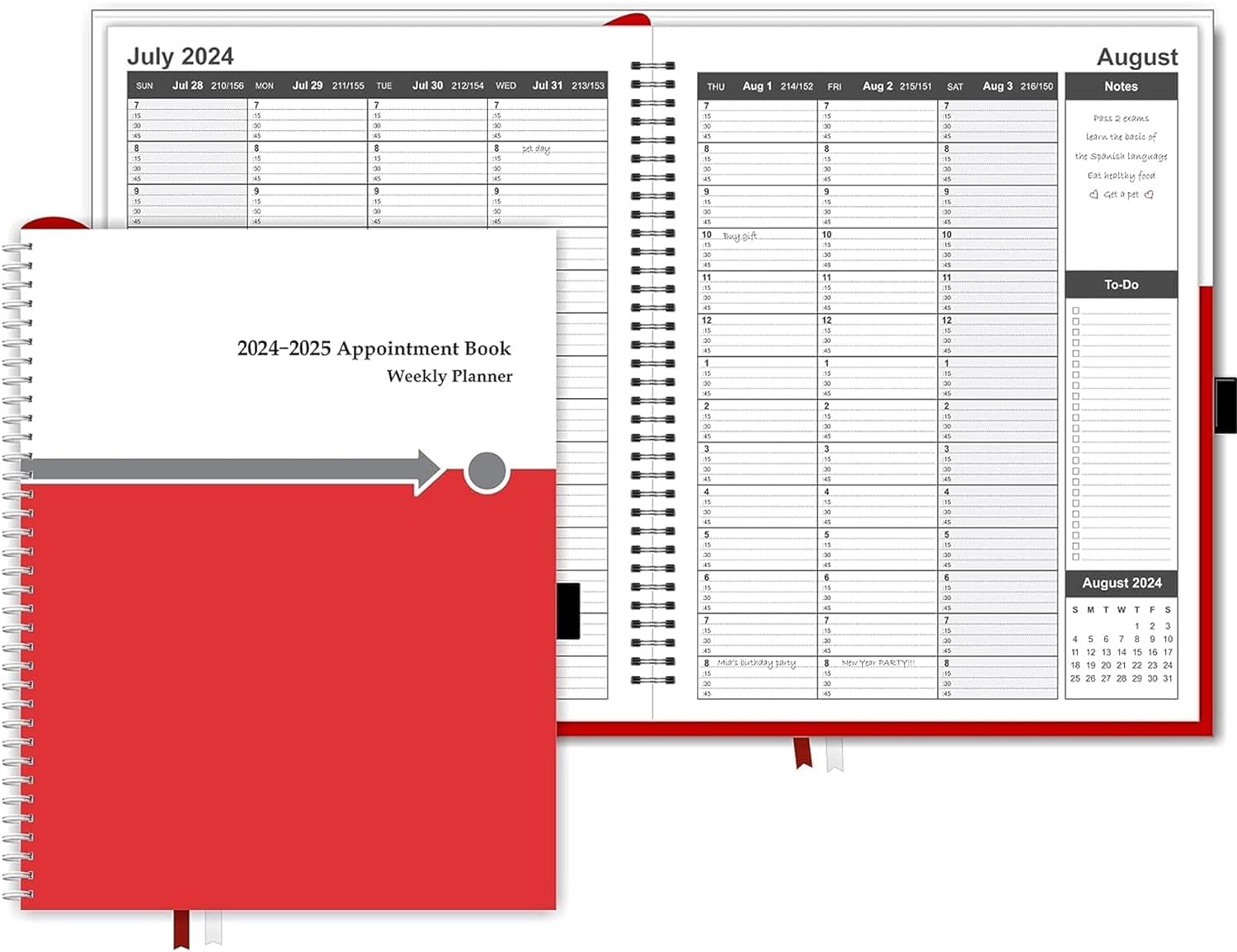 Appointment Book 2025 2025 Daily & Hourly 15 Minutes, Schedule Planner