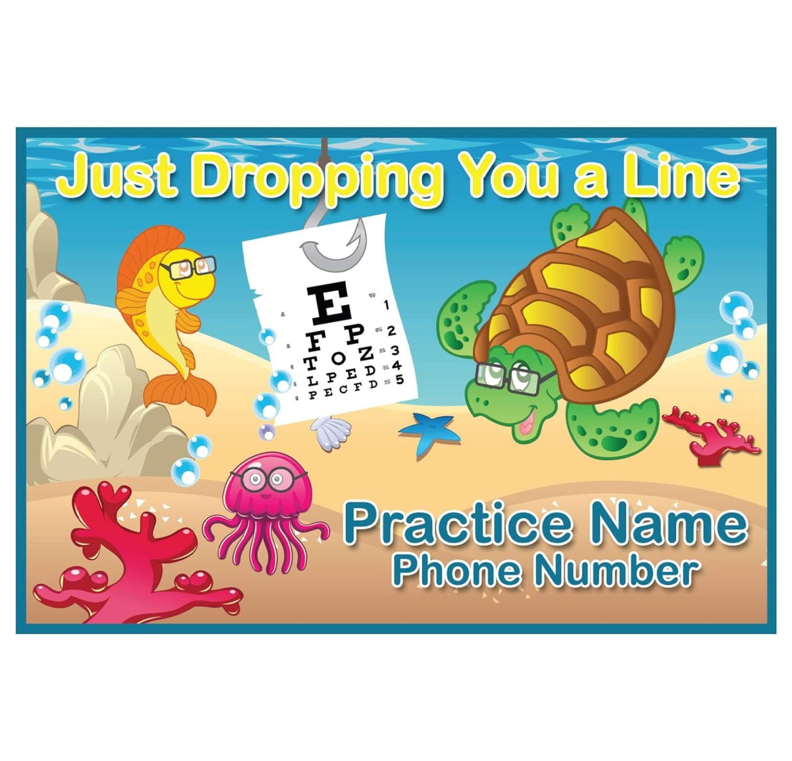 Appointment Reminder Postcards for Optometry & Optical. Customize Card