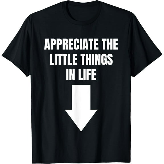 Appreciate The Small Things In Life Funny Arrow Sarcasm Pun T-Shirt