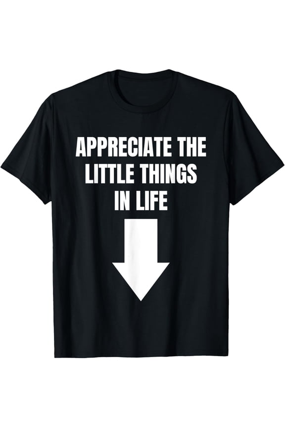 Appreciate The Small Things In Life Funny Arrow Sarcasm Pun T-Shirt