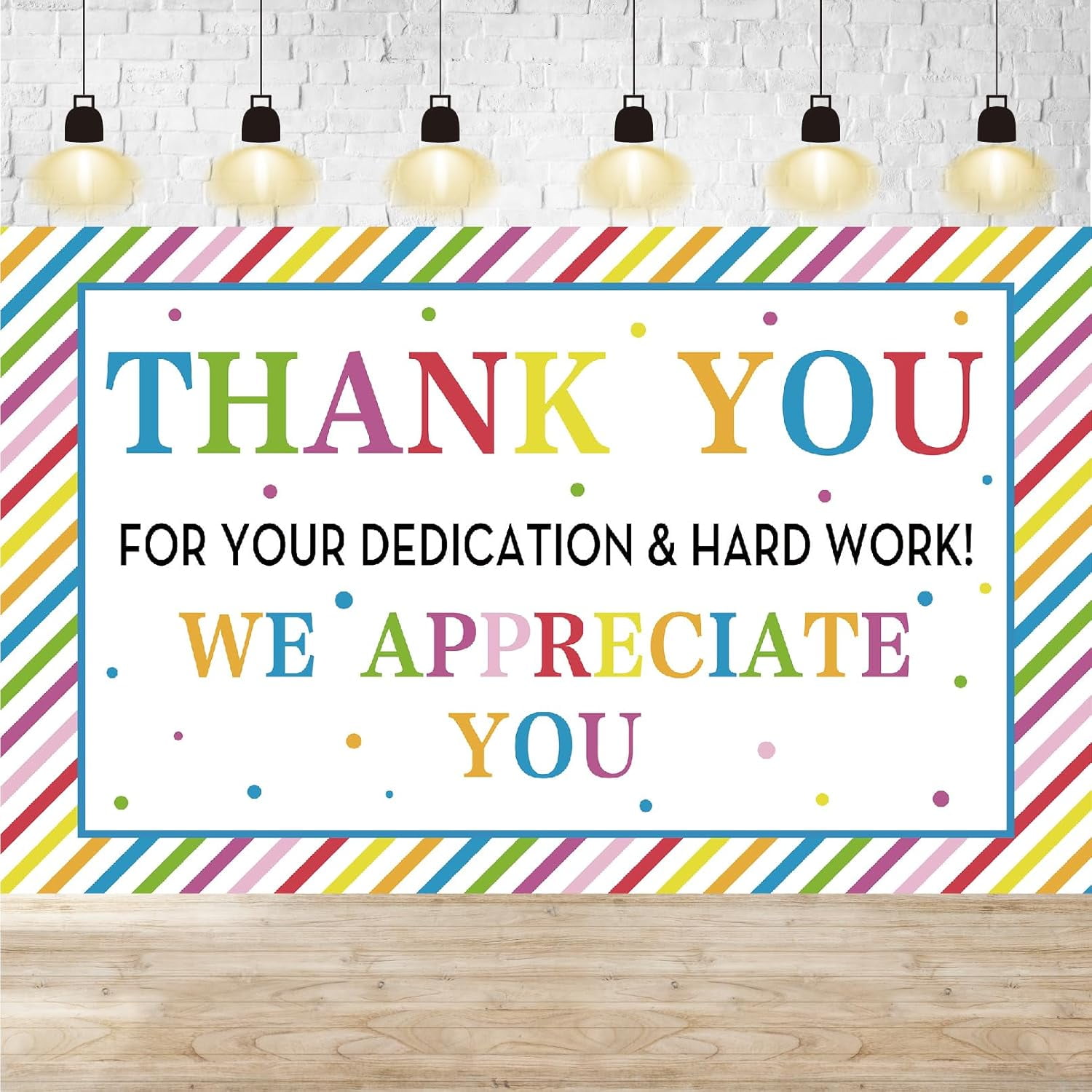 Firefairy Thank You Doctors Banner – Pre-strung Glitter Decor For Doctor's Day & Appreciation Events - View #3