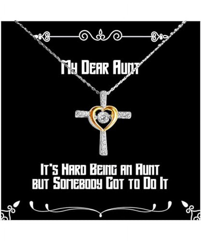 Appreciation Aunt Gifts, It's Hard Being an Aunt but Somebody Got to Do It, Aunt Cross Dancing Necklace From Niece, Jewelry For, Cross necklace, Christian cross necklace, Crucifix necklace, Sterling