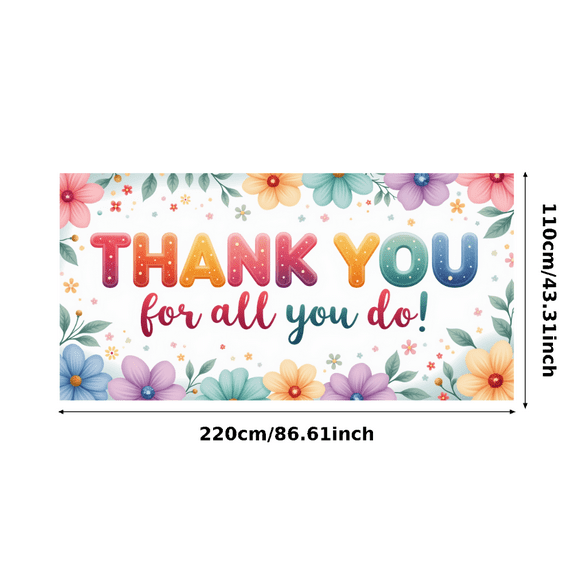 Appreciation Banner Thank You Colorful Design Gratitude Decoration Thankful Message Fun Theme for Party Celebration Event