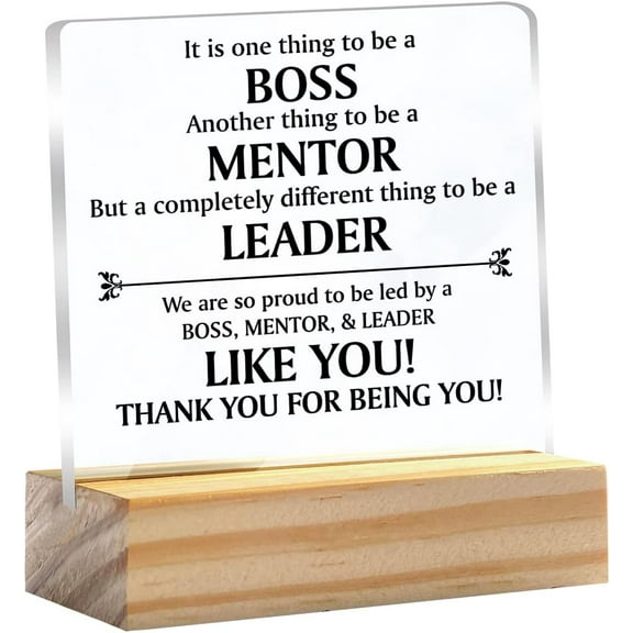 Appreciation Boss Gift It is One Thing to Be a Boss Clear Desk Decorative Sign Keepsake Present Mentor Manager Leader Acrylic Plaque with Wooden Stand Sign Desk Decor for Home Office