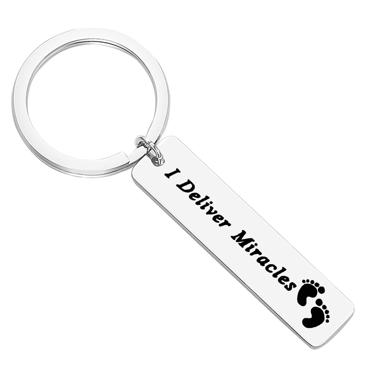 Inspirational Nurse Keychain Gift - Stainless Steel With Heartbeat Charm, Engraved Message