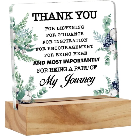 Appreciation Gift for Employee Teacher Mentor Acrylic Desk Sign Decoration Plaque Thank You Desk Sign Keepsake Home Office Desk Decor 4x4 Inch