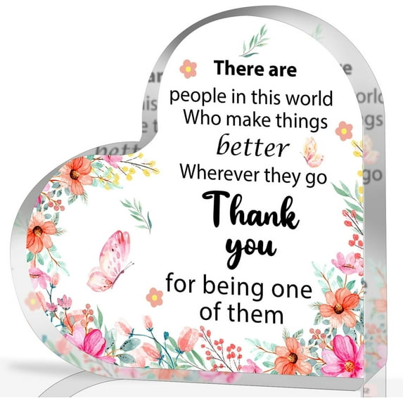 Appreciation Gifts for Women, Acrylic Heart Keepsake,Inspirational Gifts for Coworker Boss, Office Going Away Farewell Retirement Gifts,Thank You Gifts for Women,Graduation Gifts