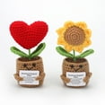 thumbnail image 1 of Appreciation Gifts for Teacher, EEEkit Positive Sunflower/Heart Doll Crochet Plant for Teacher Boss Coworkers, 1 of 7