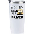 thumbnail image 1 of Appreciation Gifts for Women, Men - World''s Best Bus Driver - 20oz/590ml Stainless Steel Insulated Tumbler - Thank you Gifts for, 1 of 6