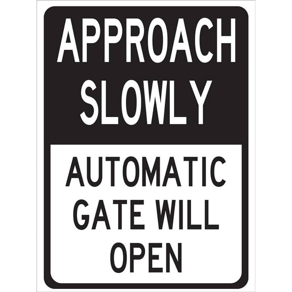 Approach Slowly Automatic Gate Will Open Sign Metal Tin Sign12x16 Inches Caution Danger Safety Security Warning Notice Signs