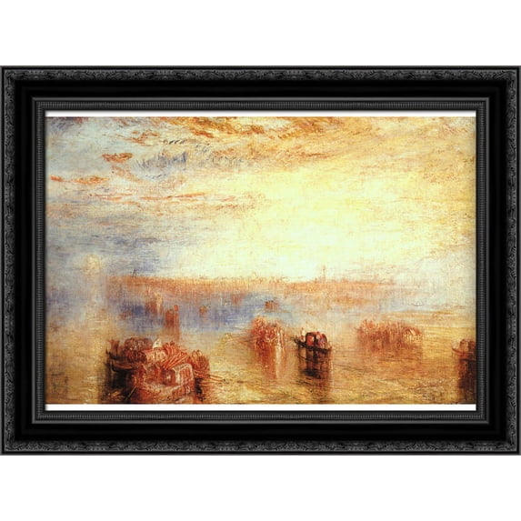 Approach to Venice 24x19 Black Ornate Wood Framed Canvas Art by Turner, Joseph Mallord William