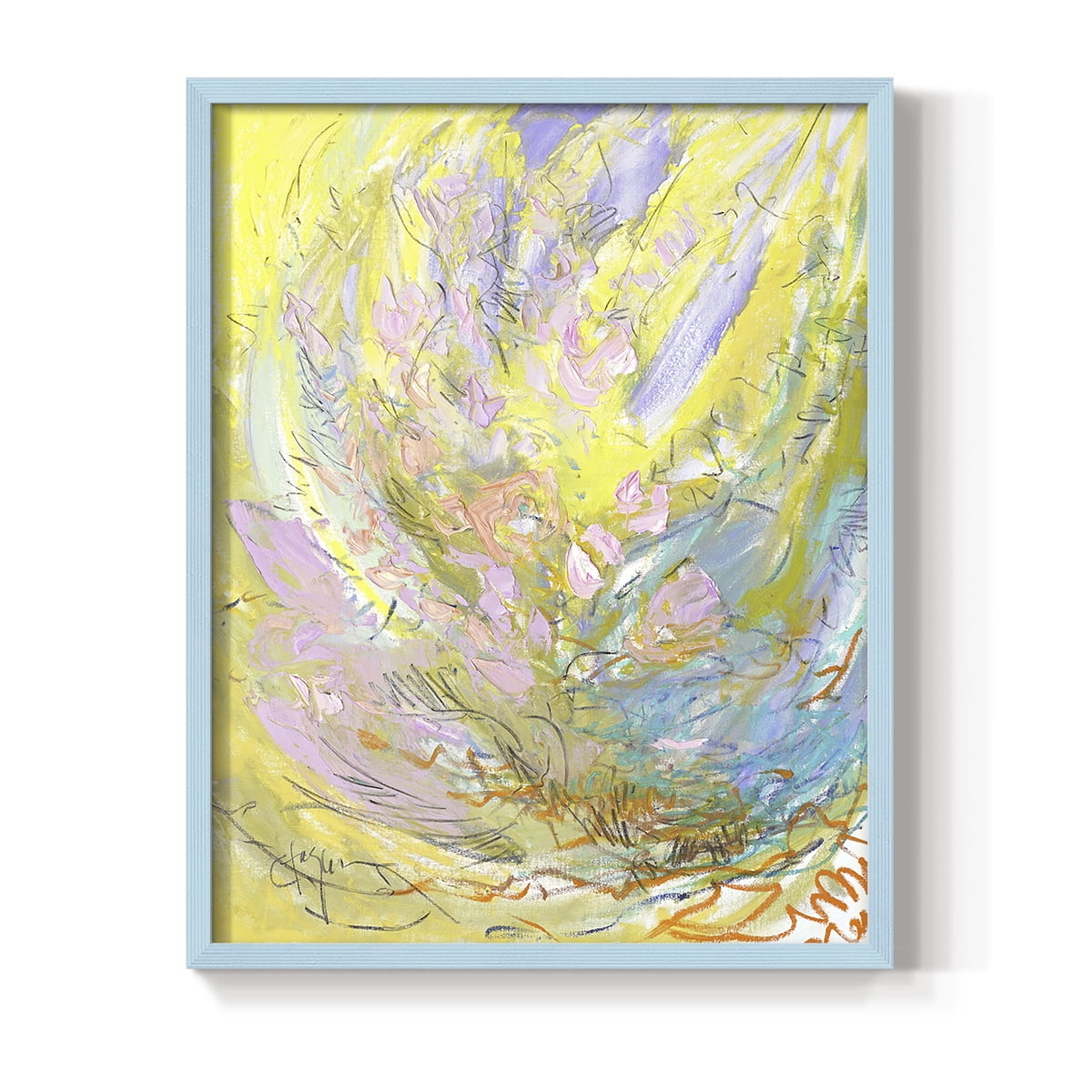 Approaching Equinox Framed Print in Blue Solid Wood Framed Print No Nail Hanging