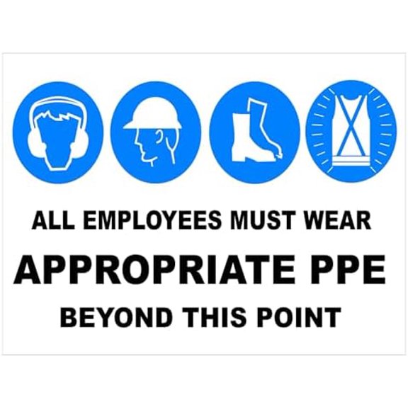 Appropriate Ppe – Beyond This Point Multi-Condition PPE Signs Metal Tin Sign 8 x 12 inch