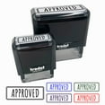 thumbnail image 1 of Approved Double Line Border Self-Inking Rubber Stamp Ink Stamper for Business Office - Blue Ink - Small 1-1/2 Inch, 1 of 7