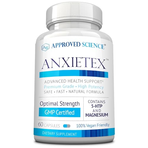 Approved Science Anxietex - Calm and Relaxation - L-Theanine and Magnesium - 60 Capsules - Vegan Friendly - 1 Month Supply