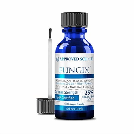Approved Science Fungix – Nail Support Solution for Discoloration, Thickening & Brittle Nails – With Tea Tree Oil, 25% Undecylenic Acid & Vitamin E – Fingernails & Toenails
