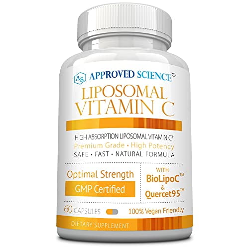 Approved Science Liposomal Vitamin C - 1100 mg - 60 Capsules - Immune Support, Boost Collagen, Antioxidant - High Absorption - Fat Soluble - Non GMO - Vegan - Made in The USA